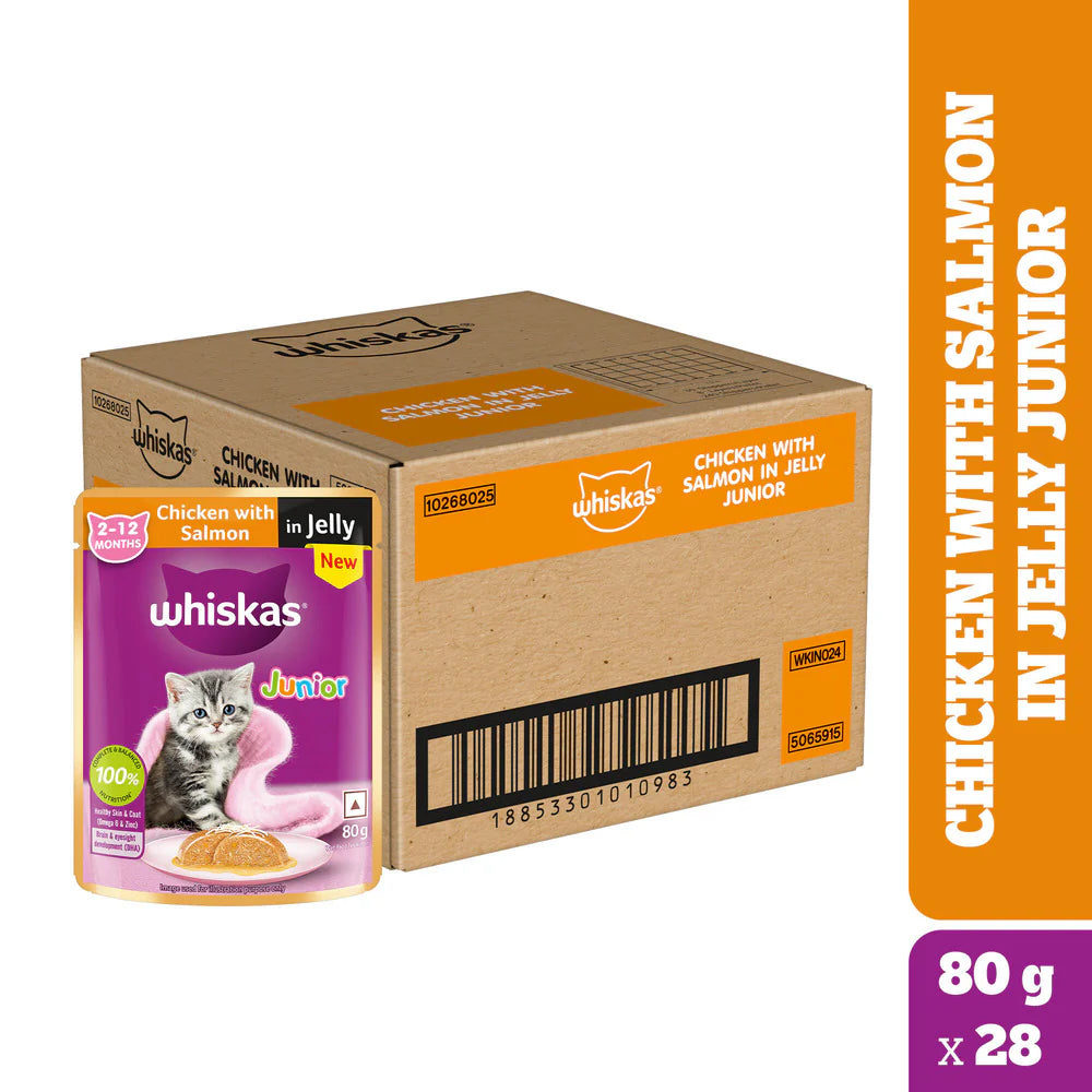 Whiskas Chicken with Salmon in Jelly Kitten (2-12 Months) Cat Wet Food