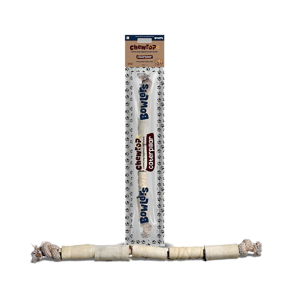 Bowlers Chewrope Caterpillar Functional Dog Treat Toy