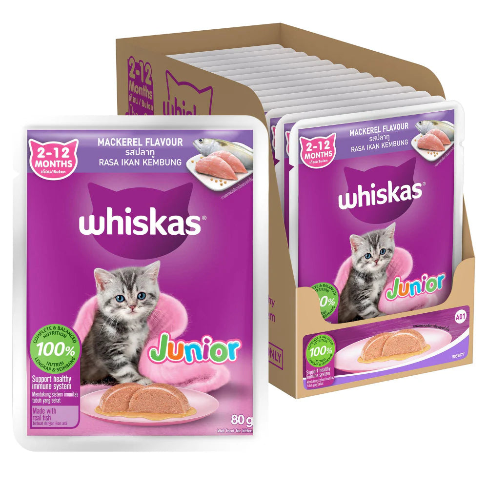 Whiskas Junior Mackerel Flavour Kitten (2-12 months) Cat Wet Food