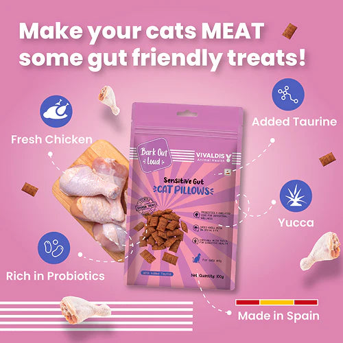 Bark Out Loud by Vivaldis Pillows for Sensitive Gut Cat Treats