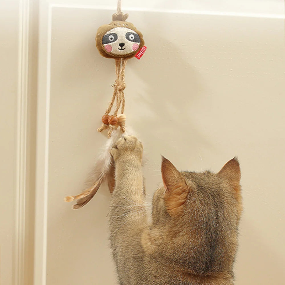 GiGwi Catch and Scratch Eco Line Sloth Toy for Cats