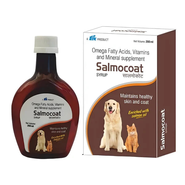 Ttk Salmocoat Syrup Skin & Coat Supplement with Salmon Fish Oil for Dogs and Cats