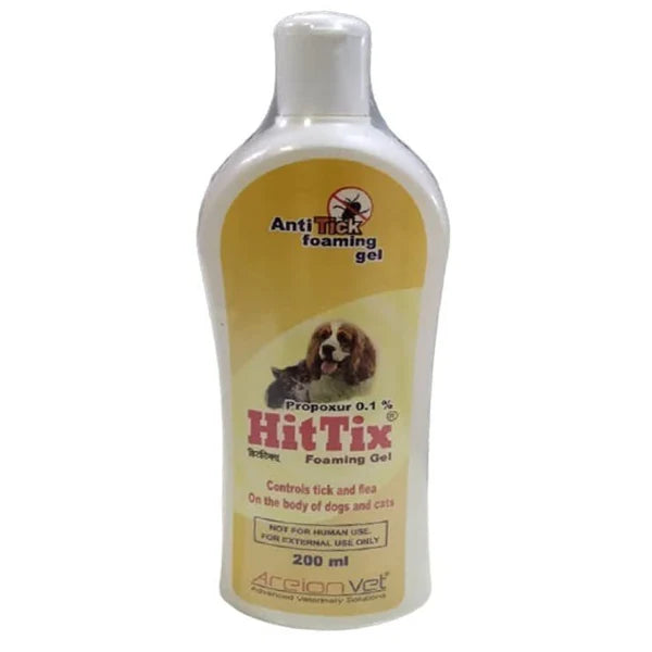 Areion Vet Hittix Anti Tick Foaming Gel (Propoxur) for Dogs and Cats