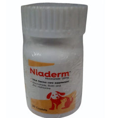 Vvaan Niaderm 250mg (Niacinamide) Capsules Derma Care Supplements for Dogs and Cats