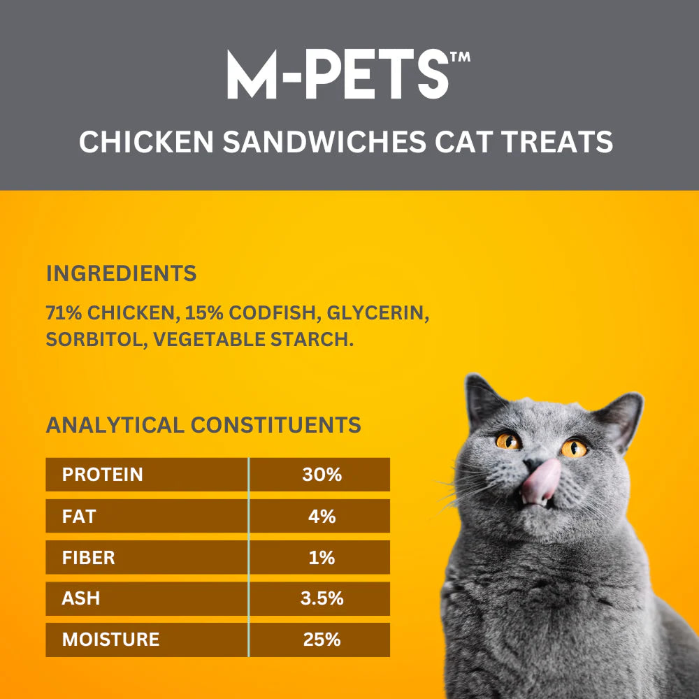 M PETS Chicken Sandwiches Treats for Cats