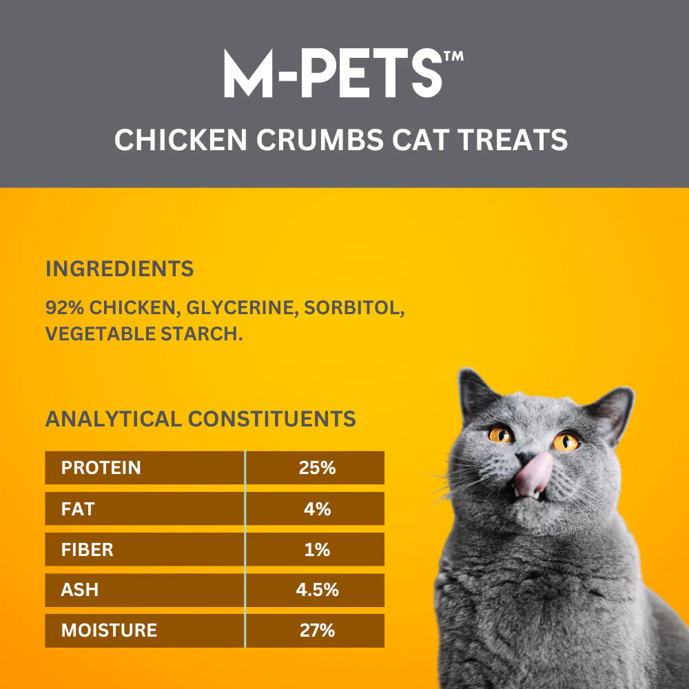 M PETS Chicken Crumbs Treats for Cats