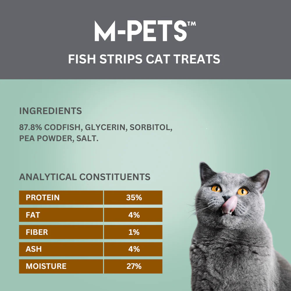 M PETS Fish Strips Treats for Cats