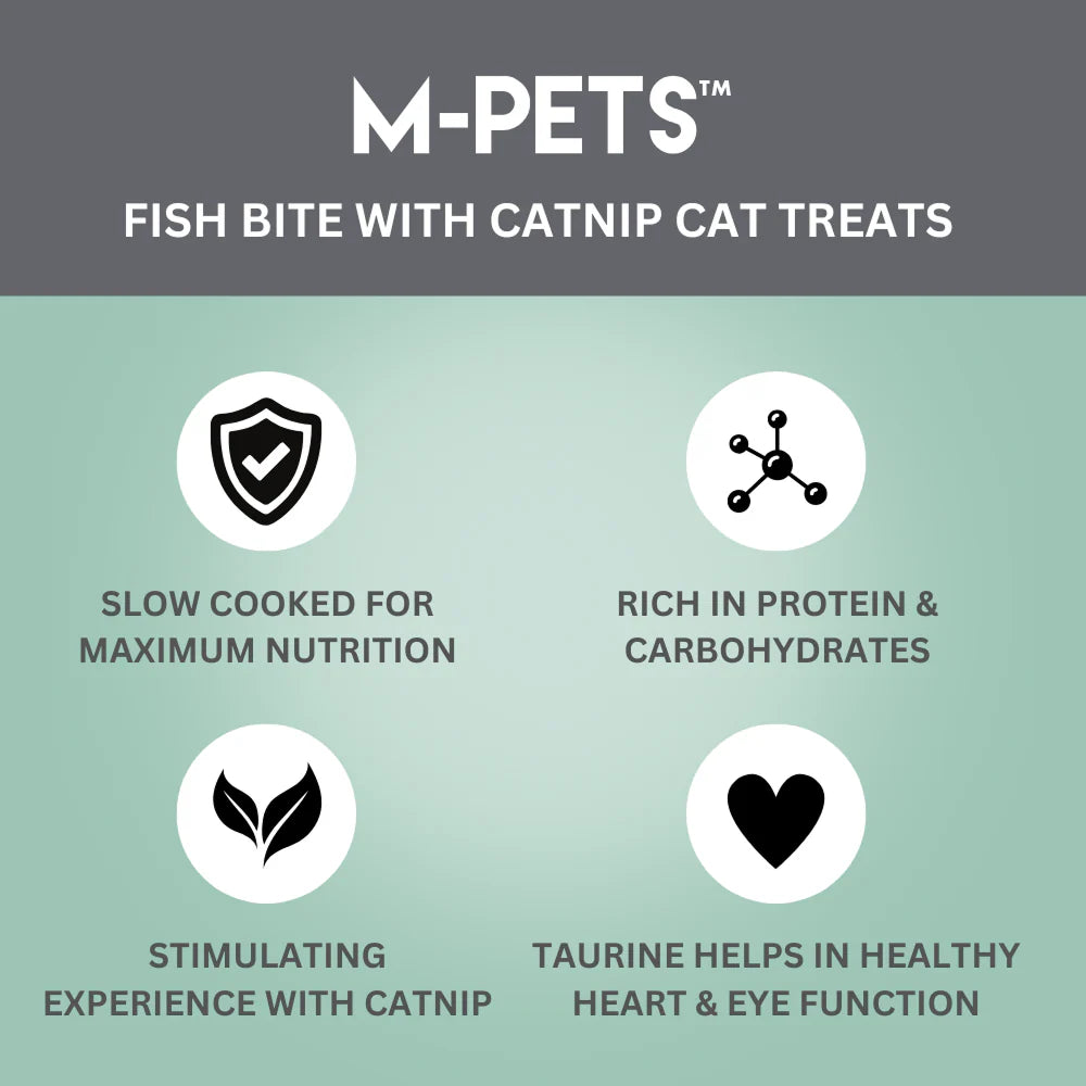 M PETS Fish Bite With Catnip Treats for Cats