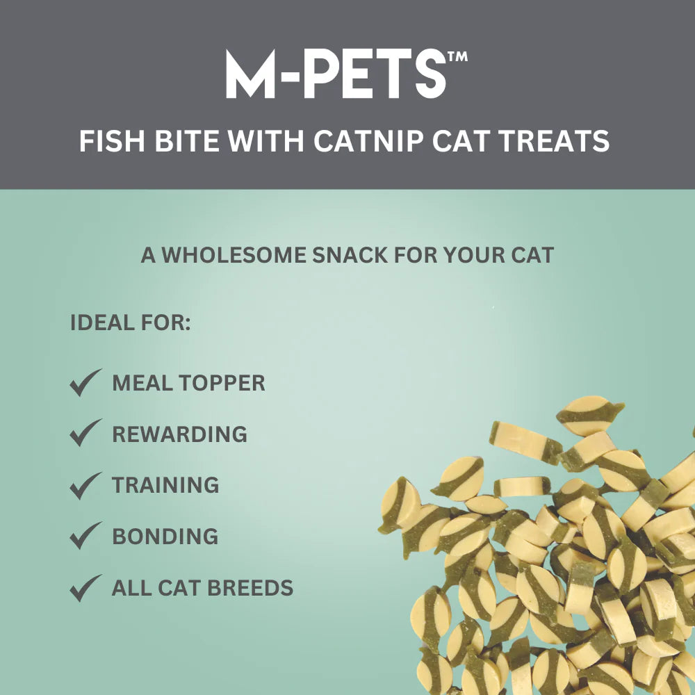M PETS Fish Bite With Catnip Treats for Cats
