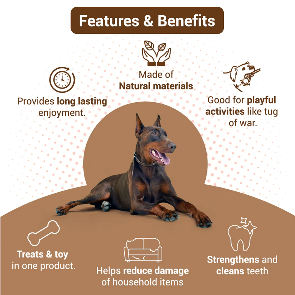 Bowlers Chewrope Marionette Rope Chew Functional Dog Treat Toy