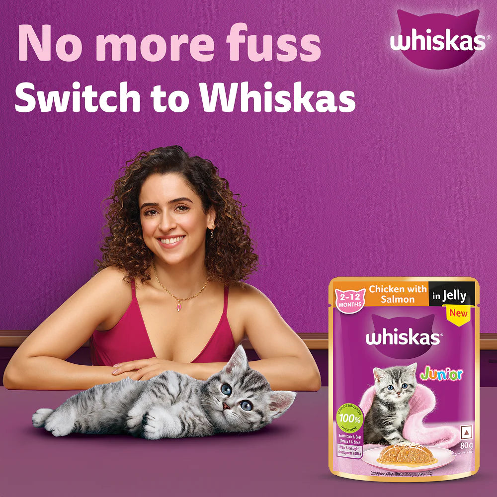 Whiskas Chicken with Salmon in Jelly Kitten (2-12 Months) Cat Wet Food