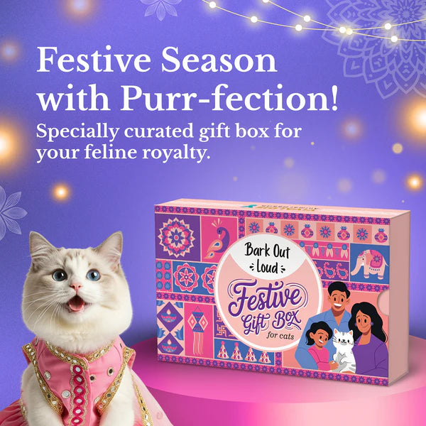 Bark Out Loud Festive Gift Box for Cats