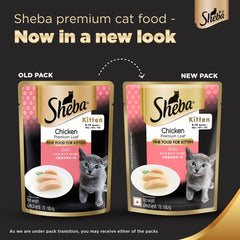 Sheba Chicken Loaf Premium Kitten (2 to 12 Months) Wet Food and Chicken All Life Stage Cat Dry Food Combo