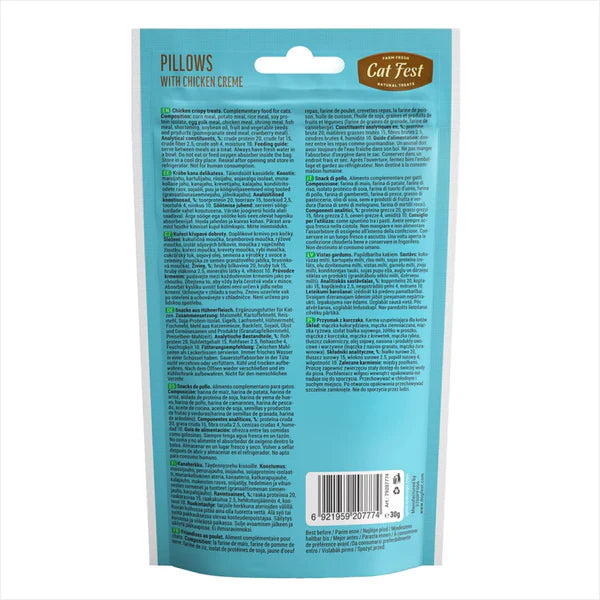 Catfest Pillows with Chicken Cream Cat Treats