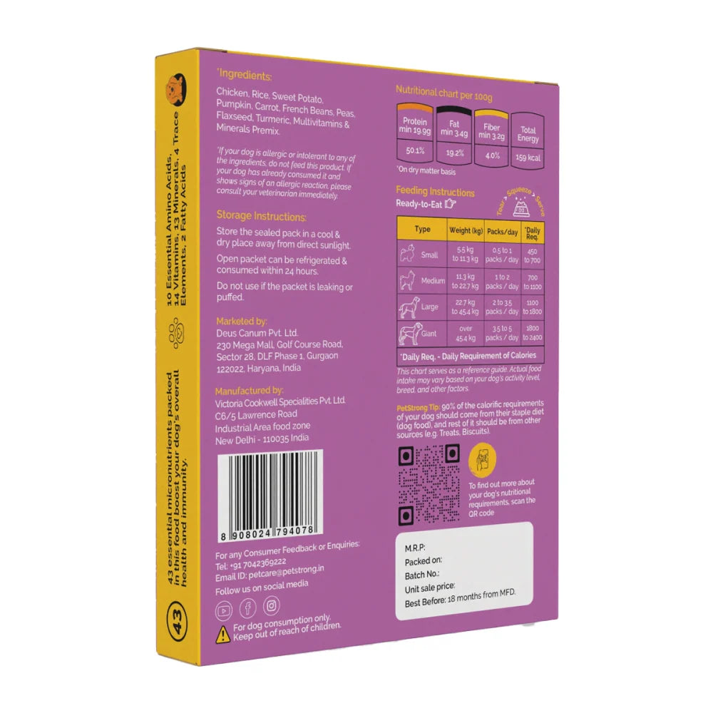 PetStrong Chicken and Rice Fresh Food for Dogs