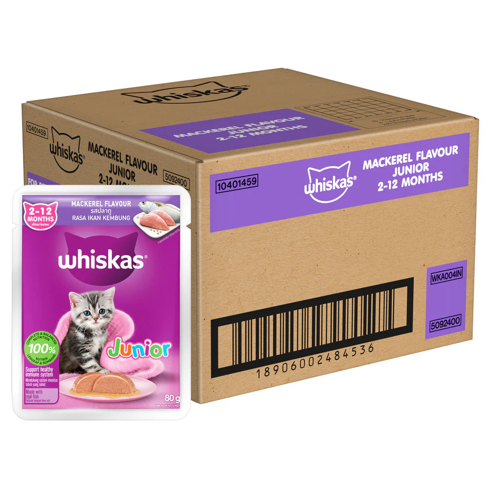 Whiskas Junior Mackerel Flavour Kitten (2-12 months) Cat Wet Food