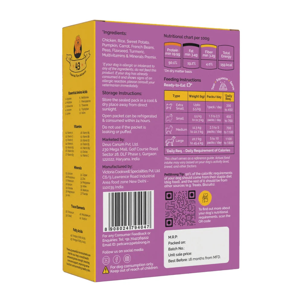 PetStrong Chicken and Rice Fresh Food for Dogs