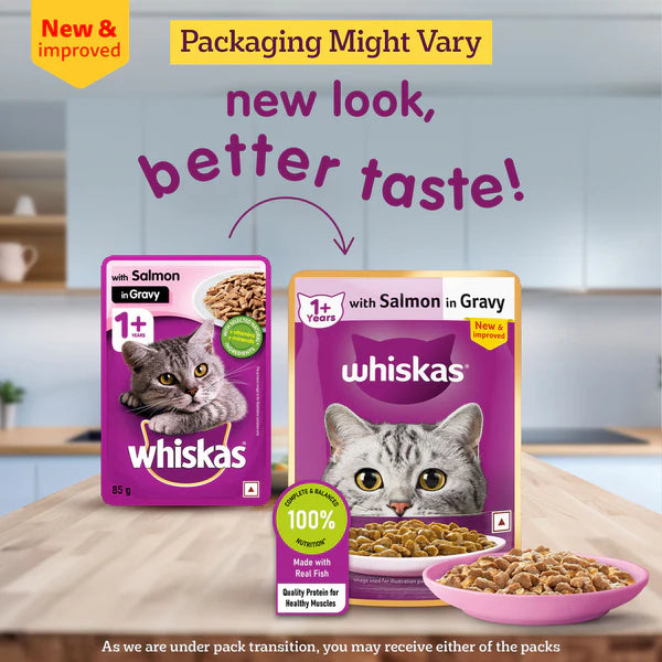 Whiskas Salmon in Gravy Meal Adult Cat Wet Food