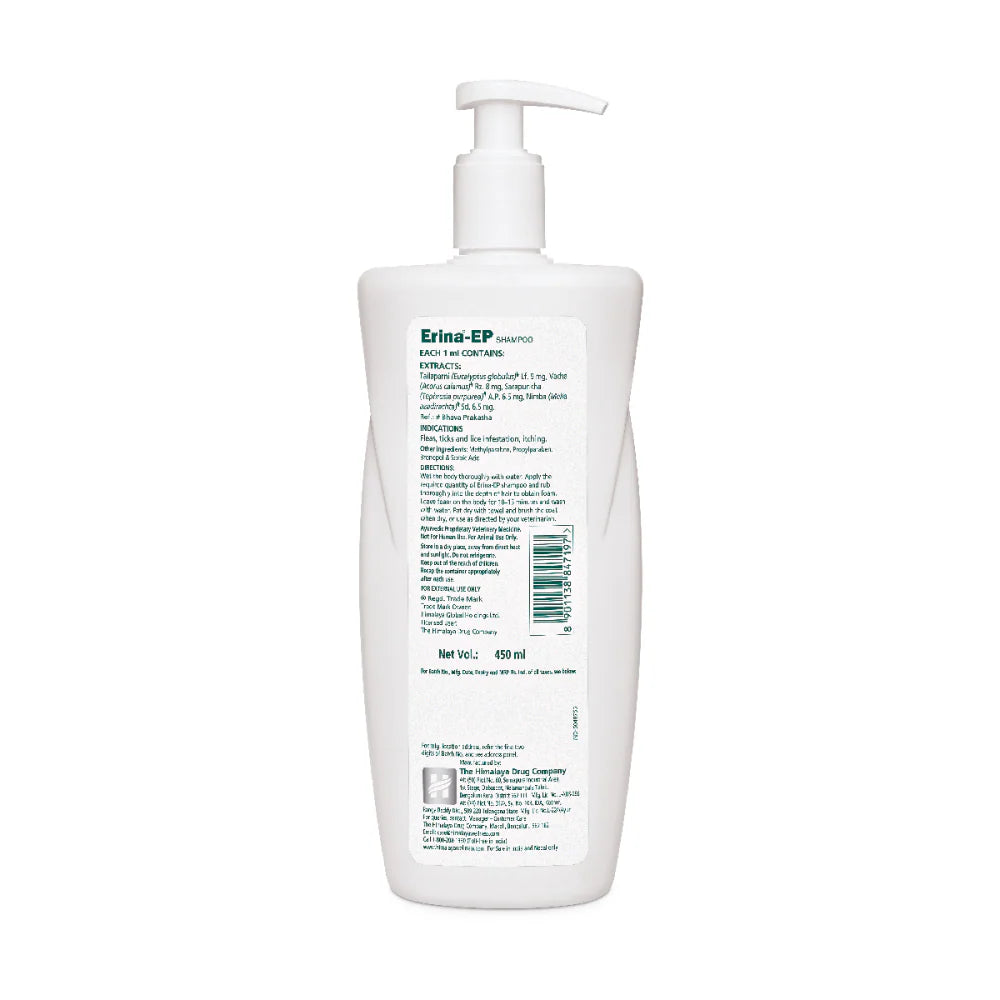Himalaya Erina EP Tick & Flea Shampoo with Drools Absolute Calcium Supplement Tablets Dog Combo