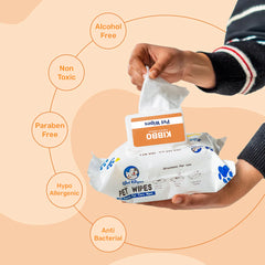 Kibbo Paraben Free and Non Toxic Wipes for Dogs and Cats