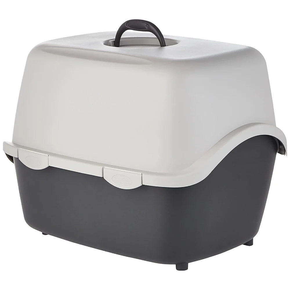 Trixie Vico Cat Litter Tray with Hood for Cats (Dark Grey)