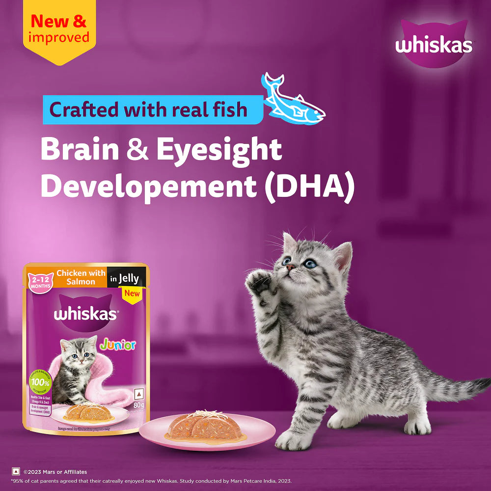 Whiskas Chicken with Salmon in Jelly Kitten (2-12 Months) Cat Wet Food