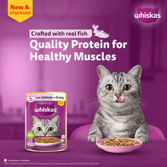Whiskas Salmon in Gravy Meal Adult Cat Wet Food