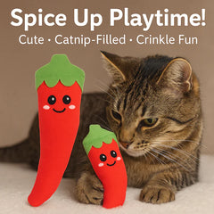 Talking Dog Club Red Chilli with 100% Catnip Toy for Cats (Red)
