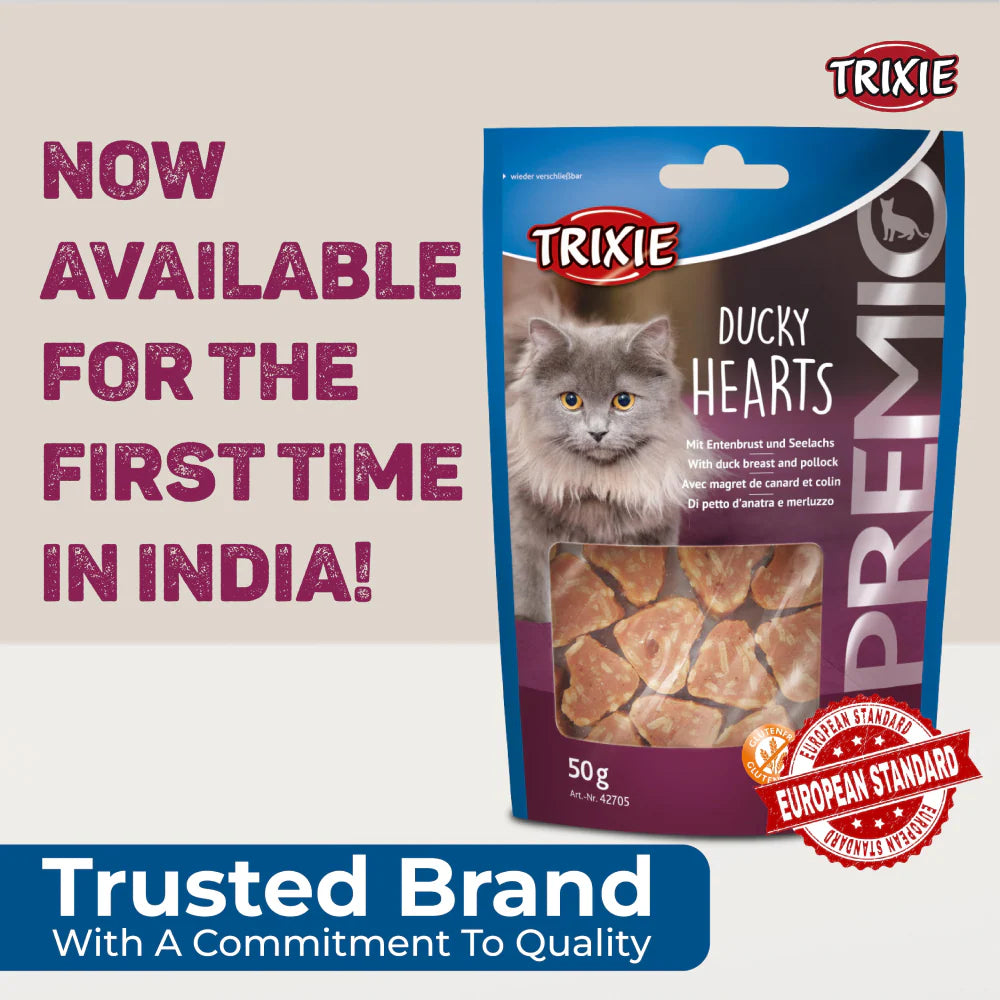 Trixie Premio Ducky Hearts & Kittos Purr fect Lamb Filet Bites Cat Treats