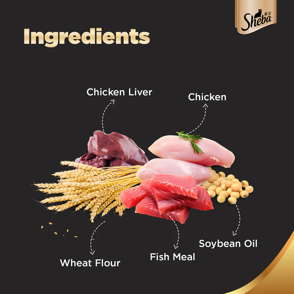 Sheba Chicken Loaf and Tuna Pumpkin & Carrot In Gravy Rich Premium Adult Fine Cat Wet Food Combo