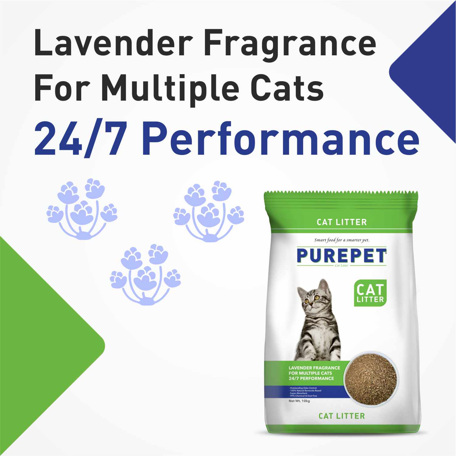 Purepet Lavender Scented Clumping Cat Litter
