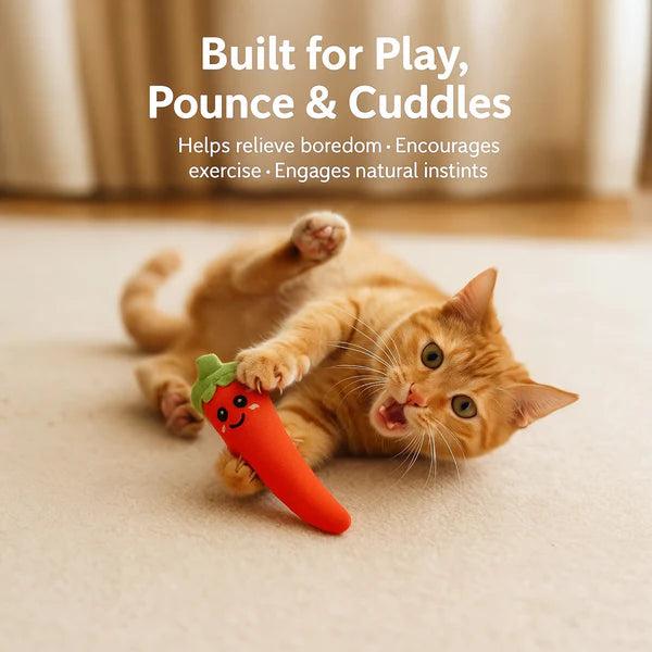 Talking Dog Club Red Chilli with 100% Catnip Toy for Cats (Red)