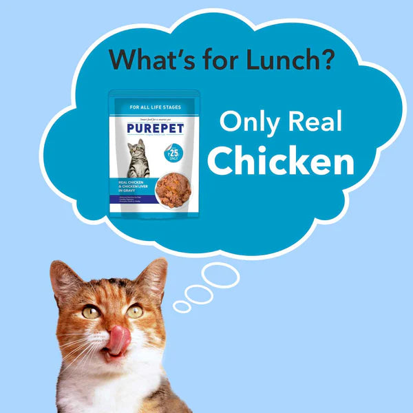 Purepet Real Chicken & Chicken Liver in Gravy Cat Wet Food