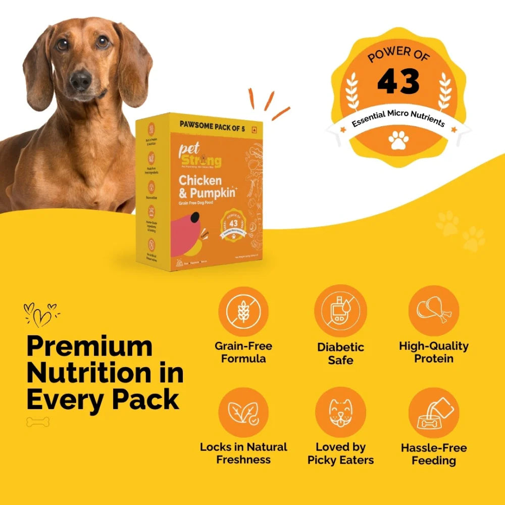PetStrong Chicken and Pumpkin Grain Free Fresh Food for Dogs