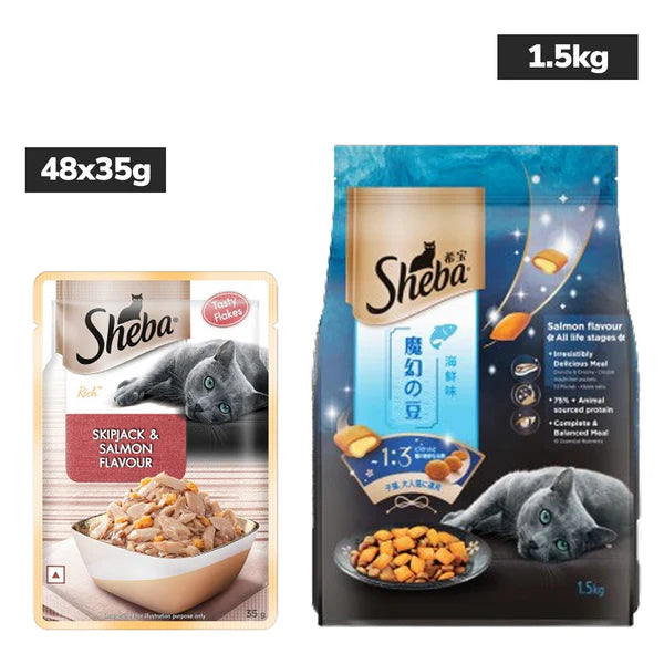 Sheba Skipjack & Salmon Fish Mix Cat Wet Food
