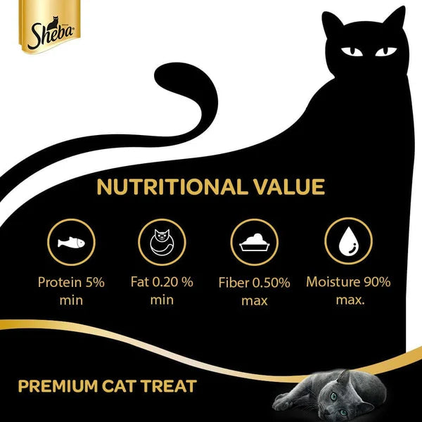 Sheba Tuna Flavor and Tuna & Prawn Maguro Selection Melty Premium Treat and Skipjack & Salmon Fish Mix Cat Wet Food Combo