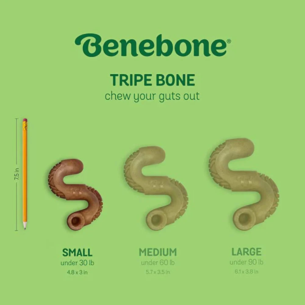 Benebone Tripe Bone Chew Toy for Aggressive Chewers Dogs