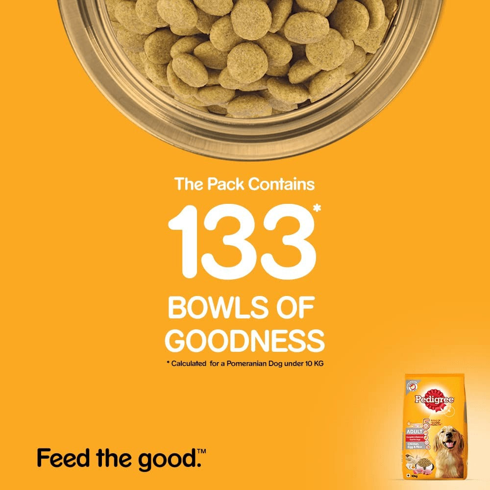 Pedigree Chicken, Egg and Rice Adult Dog Dry Food