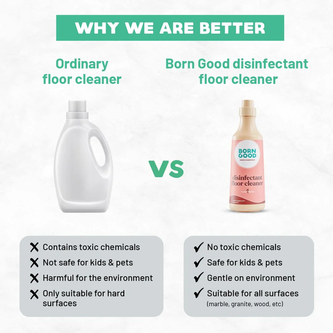 Born Good Plant Based Turkish Applewood Frangrance Disinfecting Liquid Floor/Surface Cleaner for Dogs and Cats