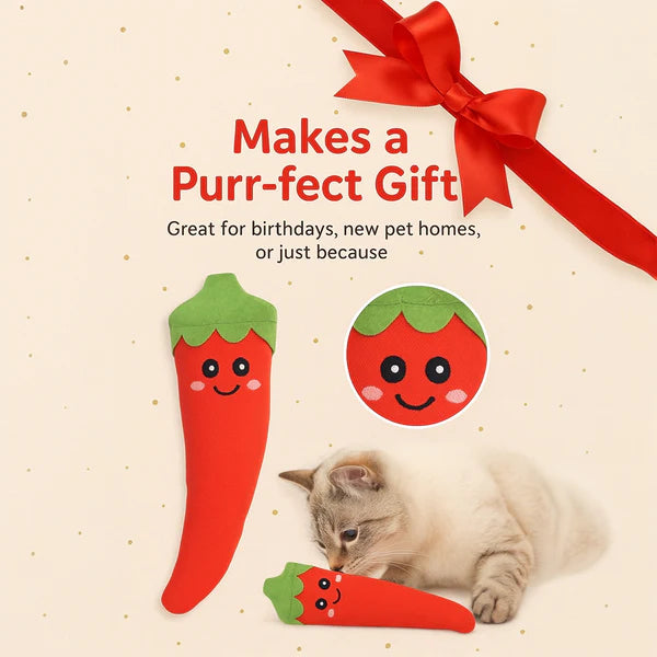 Talking Dog Club Red Chilli with 100% Catnip Toy for Cats (Red)