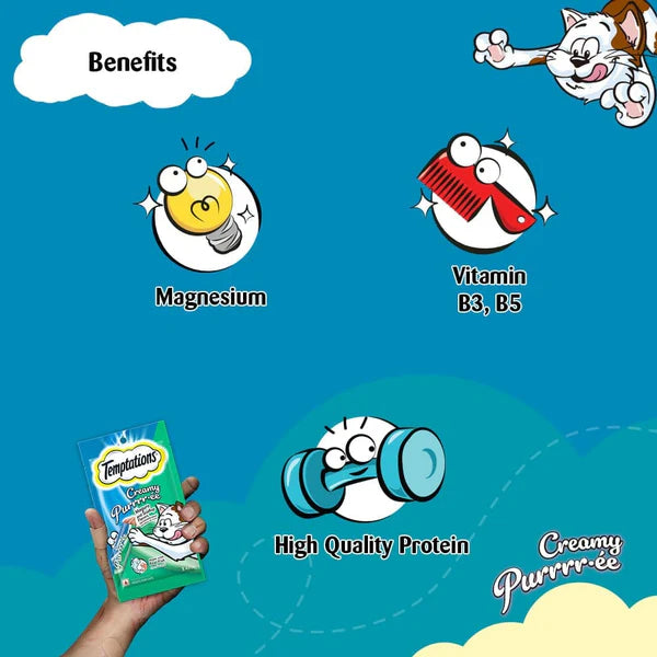 Temptations Purrrr ee Chicken & Tuna, Salmon & Cheese, Maguro & Scallop Cat Treats Combo