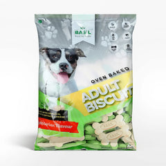 Basil Veg Bone Shaped Adult Dog Biscuits