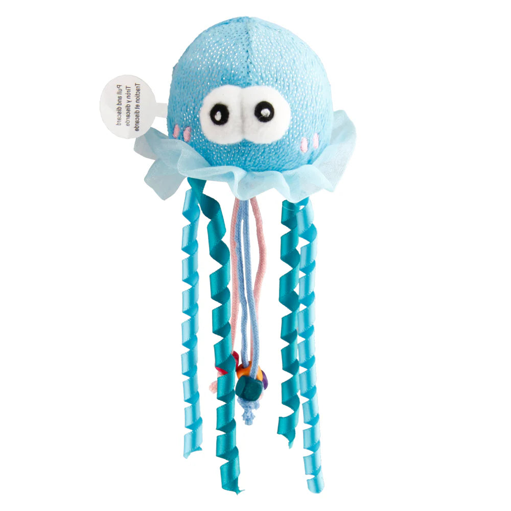 GiGwi Shinning Friends Jellyfish with LED light and Catnip inside Toy for Cats (Blue)