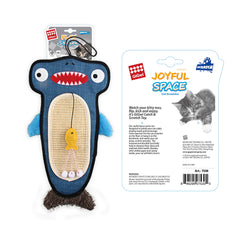 GiGwi Cat Scratcher with Catnip Alligator Toy for Cats (Blue)