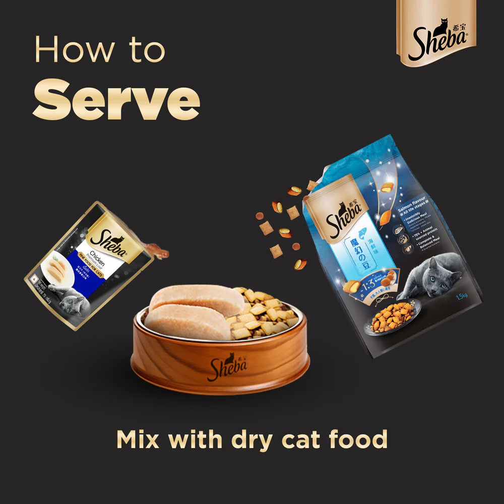 Sheba Chicken Loaf and Tuna Pumpkin & Carrot In Gravy Rich Premium Adult Fine Cat Wet Food Combo