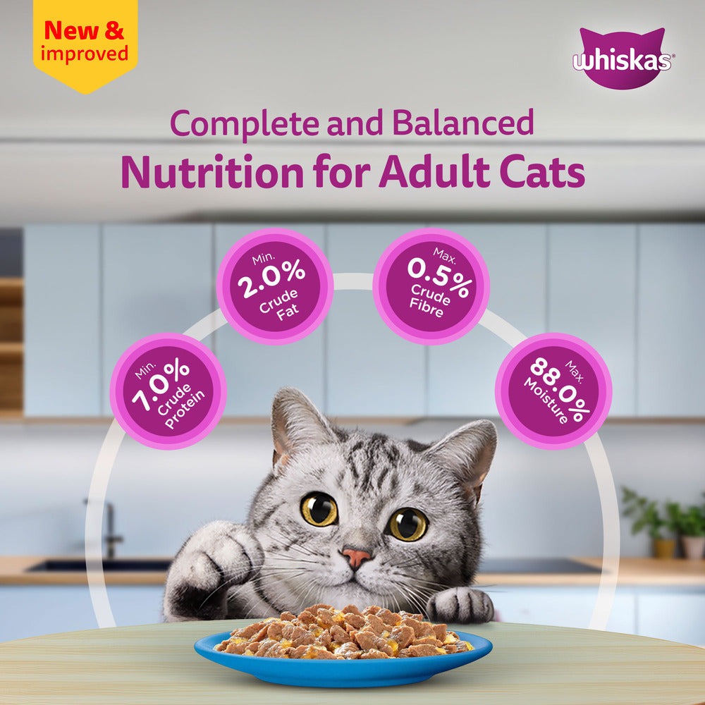Carniwel Ocean Fish and Krill Dry Food and Whiskas Tuna in Jelly Meal Adult Cat Wet Food Combo