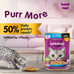 Whiskas Tuna in Jelly Meal and Salmon in Gravy Meal Adult Cat Wet Food Combo