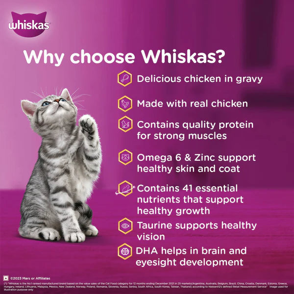 Whiskas Tuna in Jelly and Chicken in Gravy Meal Kitten Cat Wet Food Combo