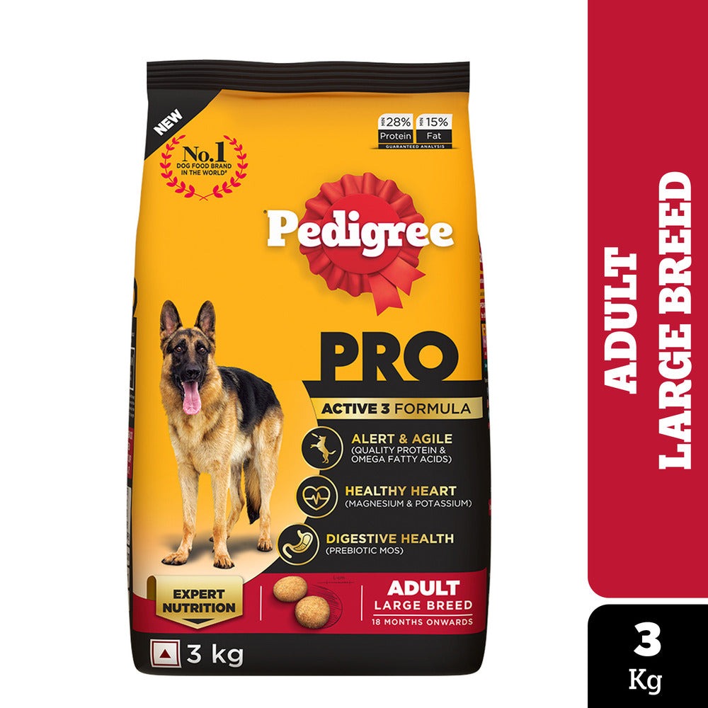Pedigree PRO Expert Nutrition Active Adult (18 Months Onwards) Large Breed and Chicken and Liver Chunks in Gravy Wet Adult Dog Food Combo