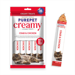 Purepet Crab and Chicken Lickable Creamy Treats for Cats